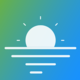 An icon that represents the sun setting over the sea.