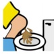 Diagram of someone with diarrhoea