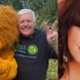 Velindre mascot Lomu The Lion and Wayne raising funds in Rhian