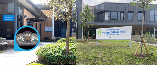 A EHFRT scan is placed over the radiotherapy units at Velindre Cancer Centre in Cardiff and Nevill Hall Hospital.