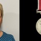 Sarah Bull is smiling on the left side, placed next to a British Empire Medal on the right.