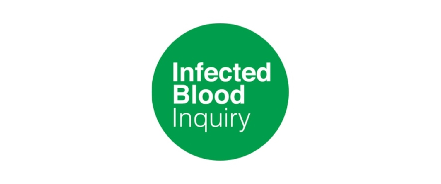 The Infected Blood Inquiry logo is a green circle.