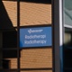 The radiotherapy signage at Velindre Cancer Service.