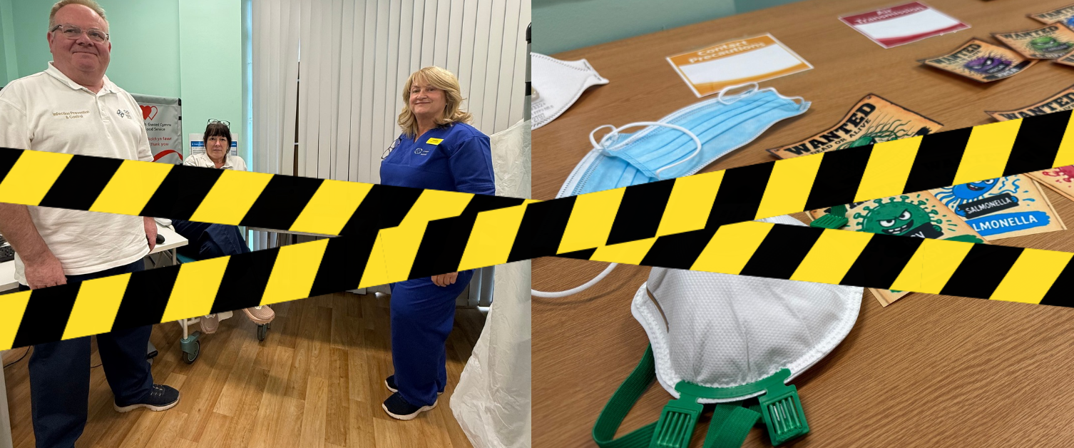 Hazard tape is placed in front of an escape room.