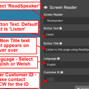 ReadSpeaker - Amend Settings