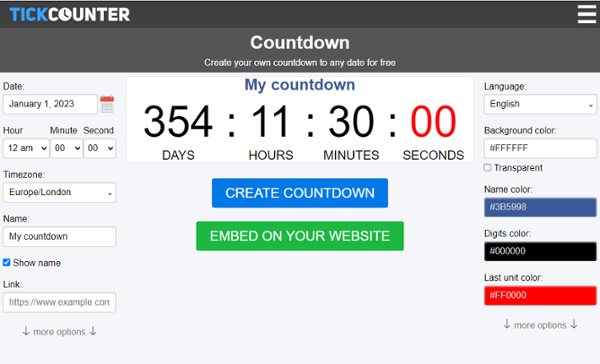 Countdown Timer to Any Date