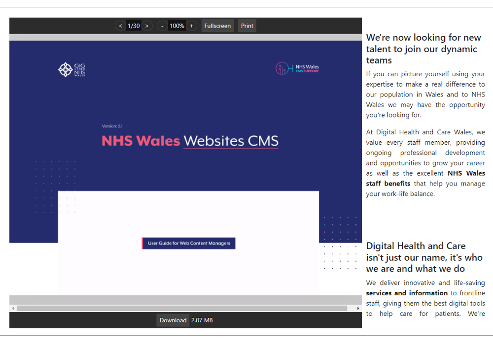 PDF Viewer Overview - CMS Support