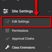 Edit site settings