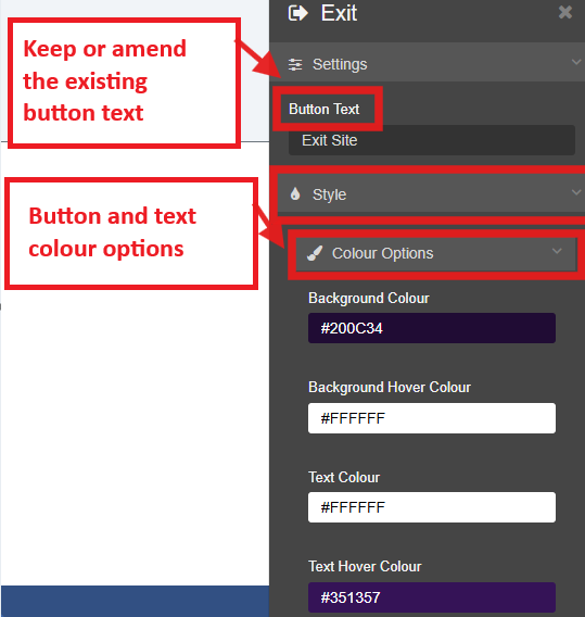 Exit Button Overview - CMS Support