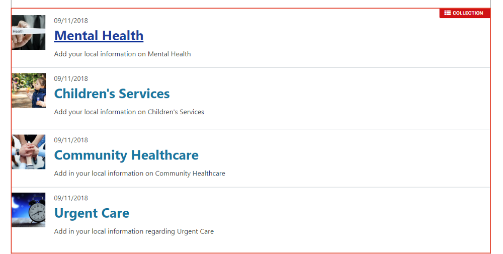 Collection Overview - CMS Support