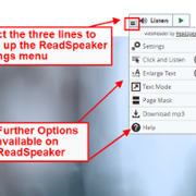 ReadSpeaker - Further Menu Options