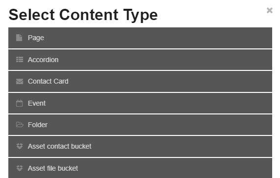 Content Types - CMS Support