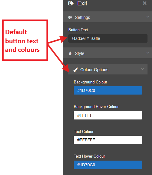 Exit Menu Button Exit Button Overview - CMS Support