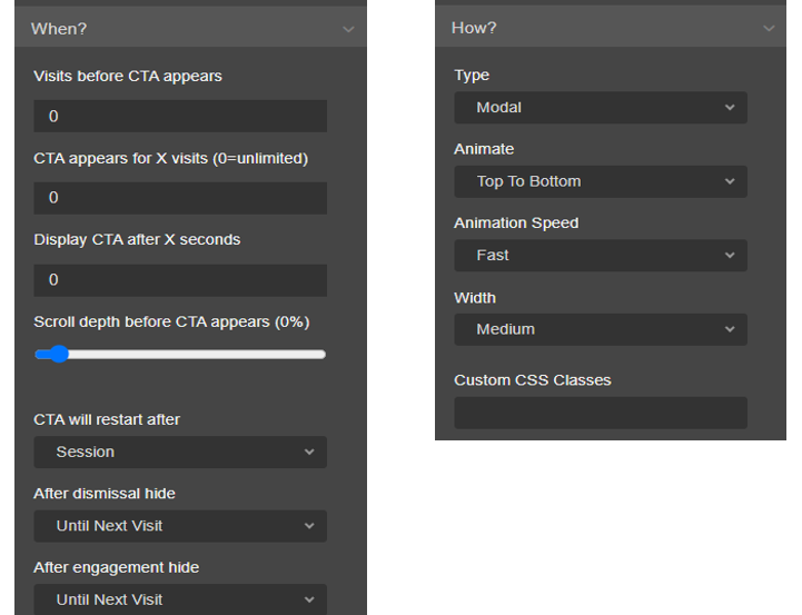 Call To Action Overview - CMS Support