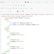 Table Code Example